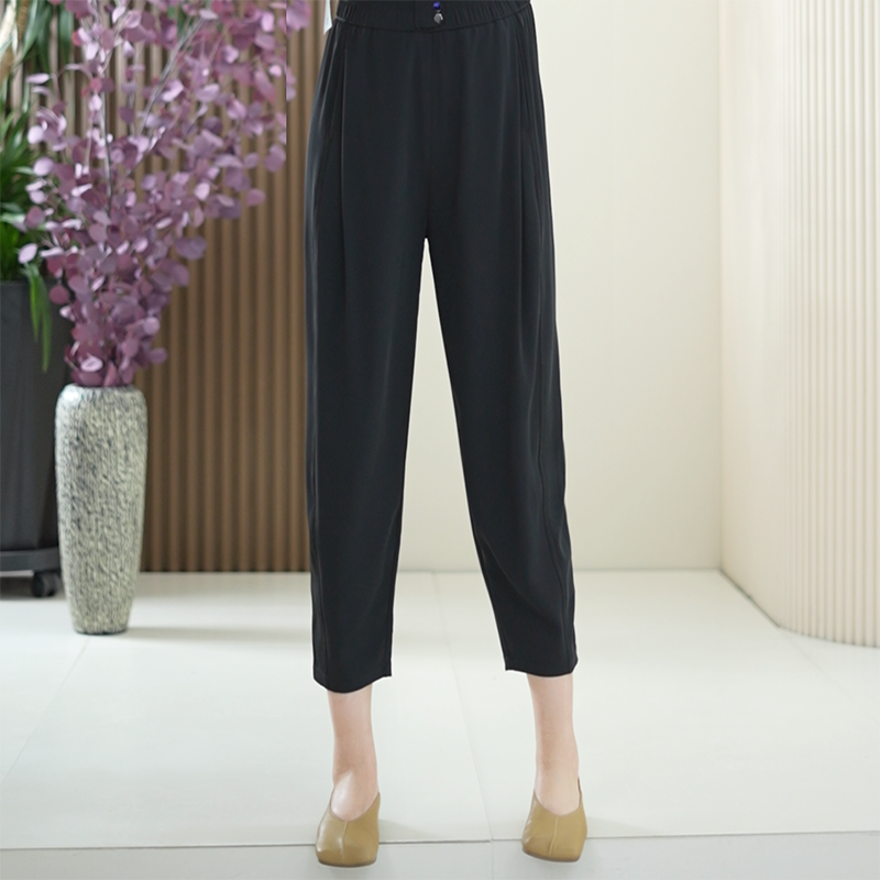 蜂窝抖抖裤女大码夏季弹力百搭显瘦休闲哈伦裤平滑凉爽薄款九分裤