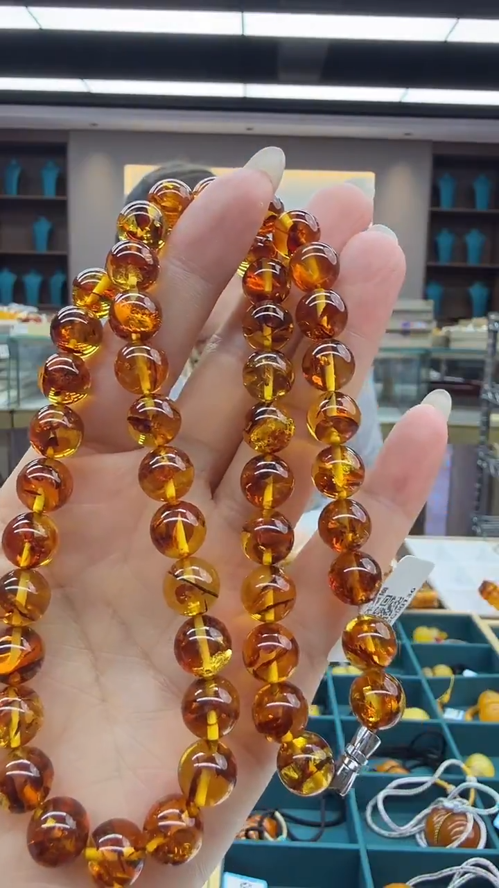 琥珀颈饰未镶嵌40秒拍号 假一罚三 9mm