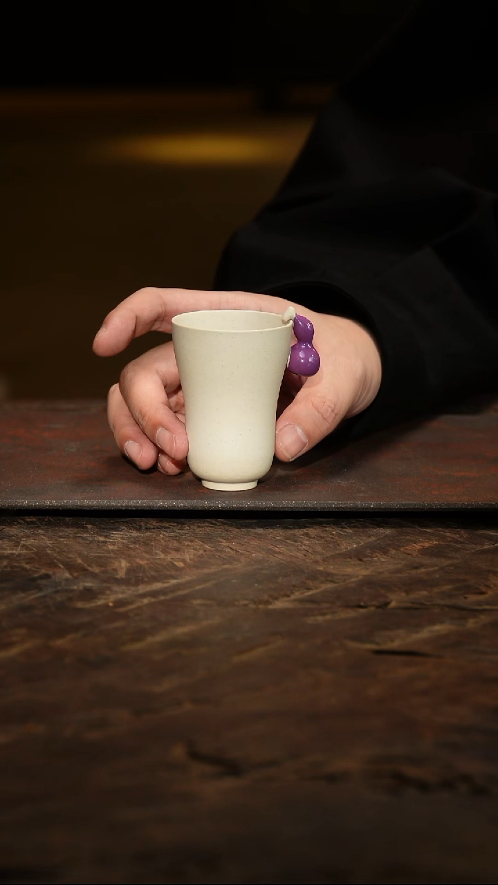 紫砂茶叶罐紫葫芦杯