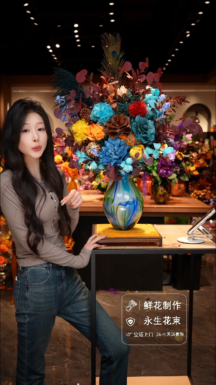 手工艺品琉璃手工花器花束空运包邮送货上门-以图片为准    