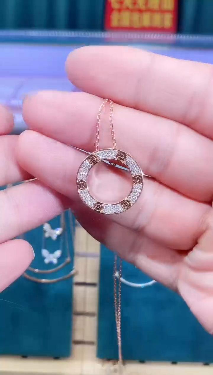 【闪购商品】钻石颈饰18K金镶嵌18K金钻石套链