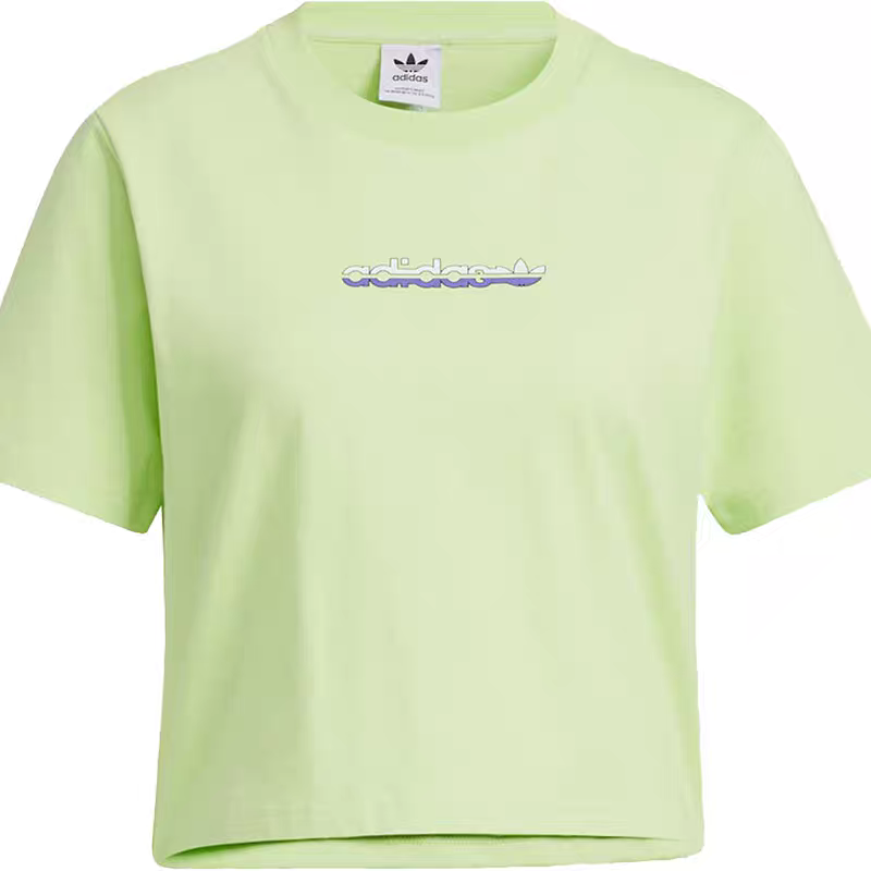 Adidas/阿迪达斯三叶草女子短款休闲运动短袖T恤 HP0100