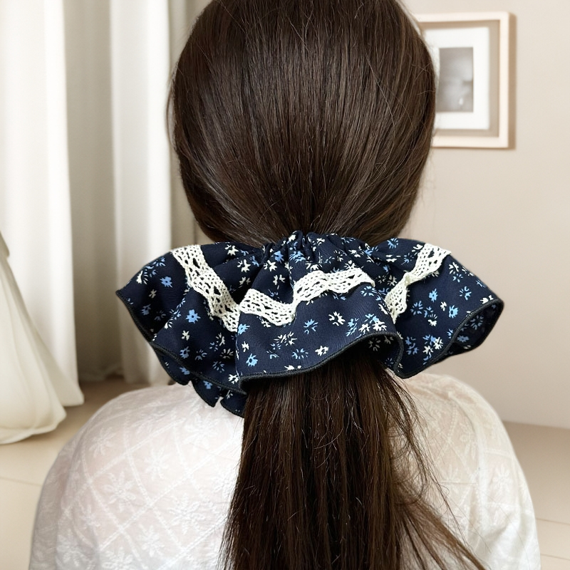 原创设计日韩超大发圈发绳甜美风宽边发圈优雅飘带扎头发