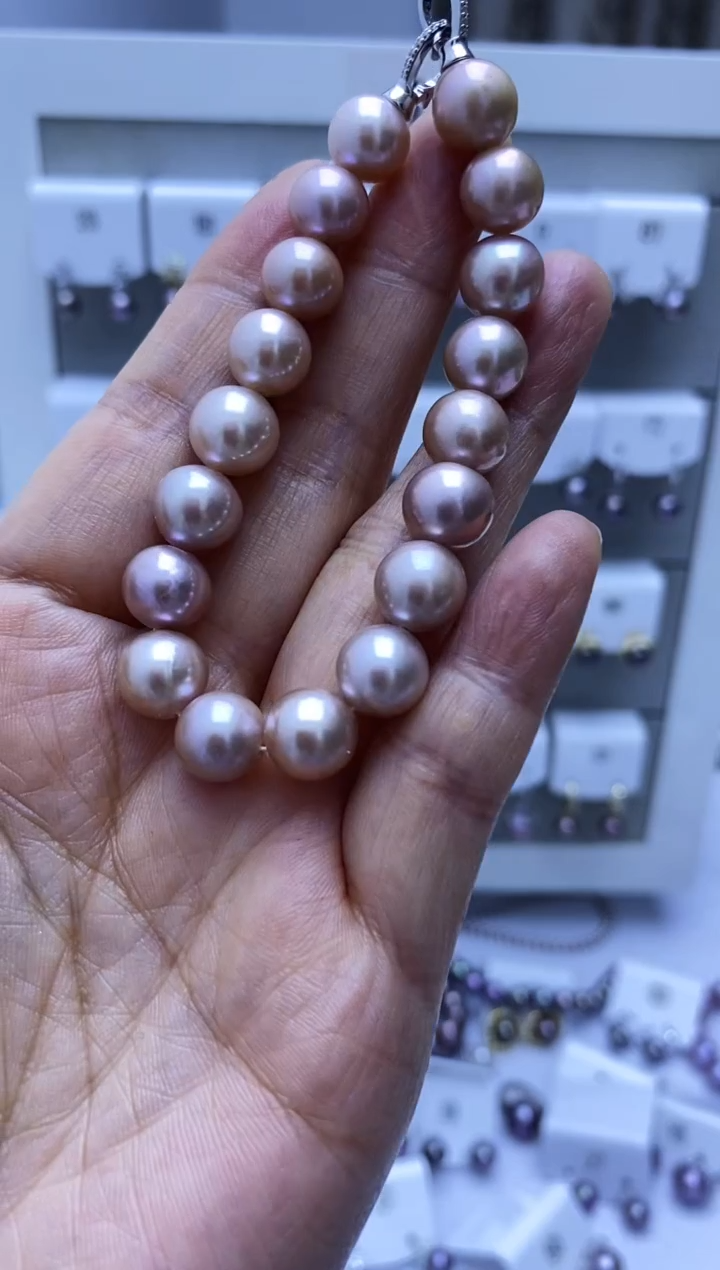 银S925镶嵌手串淡水珍珠手串