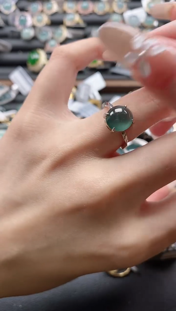 【闪购商品】翡翠戒指银S925镶嵌51511