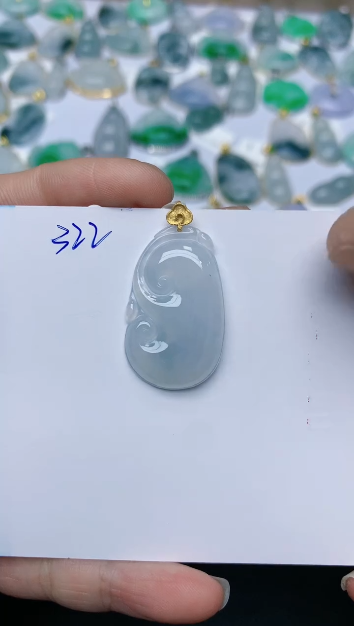 【闪购商品】翡翠颈饰18K金镶嵌天然翡翠A货    322