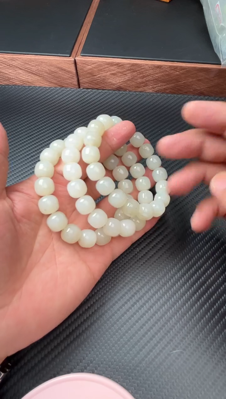手串未镶嵌和田玉黑山微色差卡12J老型珠多样性发货拍一发一