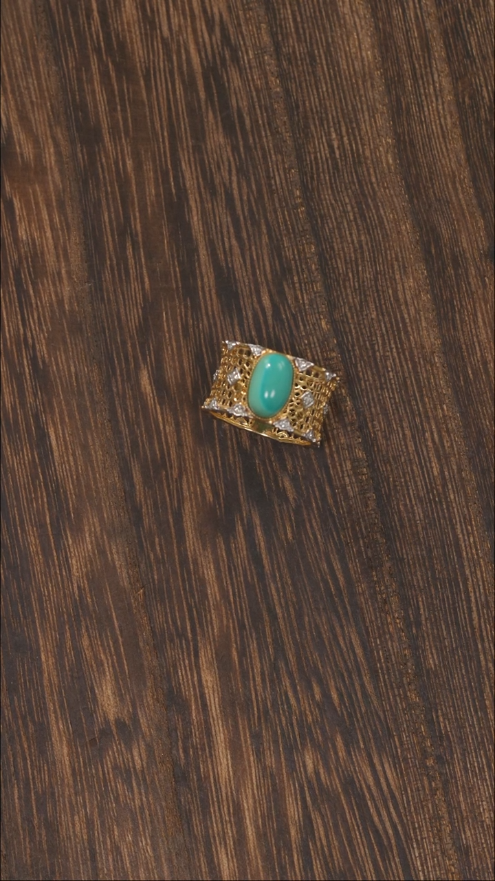 【闪购商品】绿松石戒指18K金镶嵌1