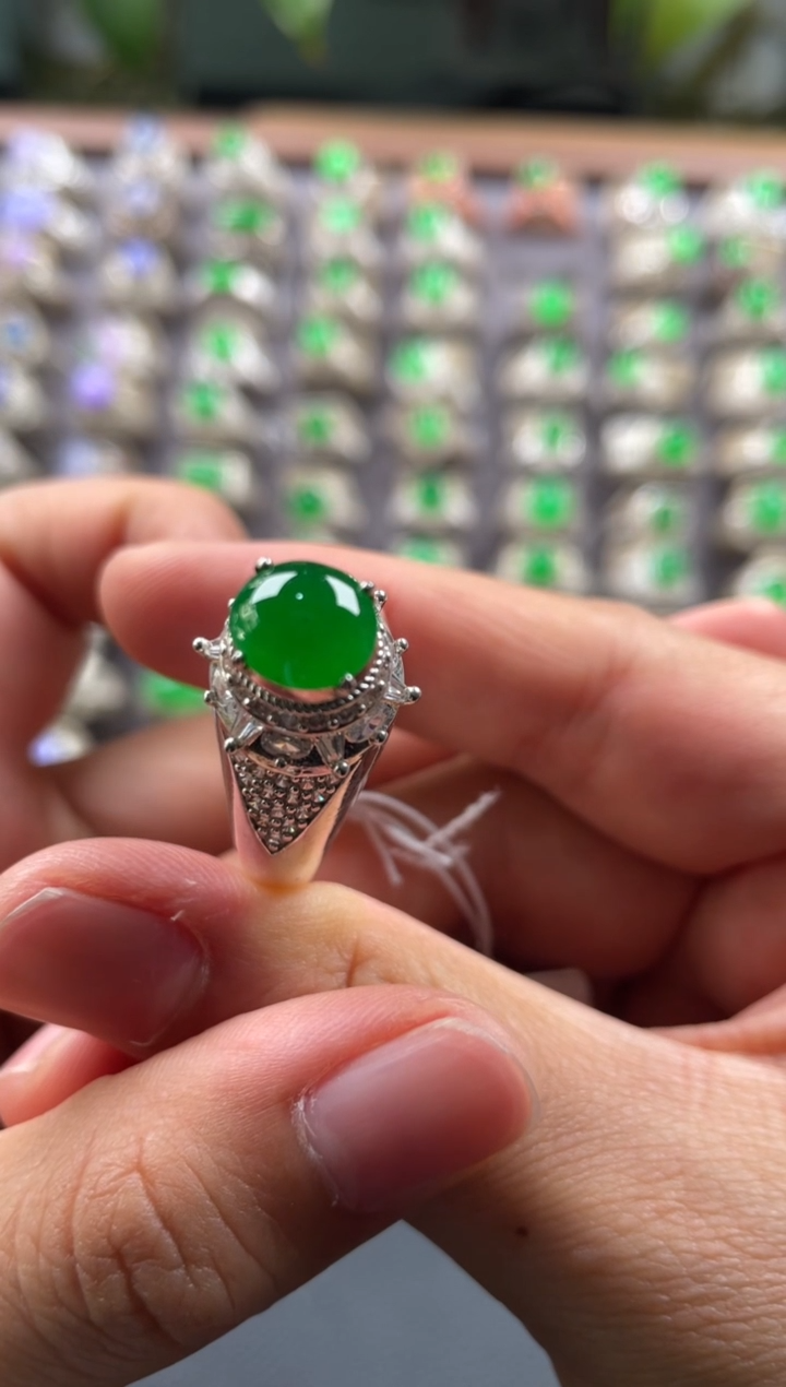 未镶嵌定制翡翠天然缅甸A货翡翠戒面 12.30