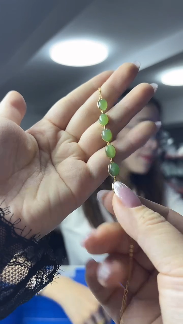 银S925镶嵌手链和田玉（多样性发一件）