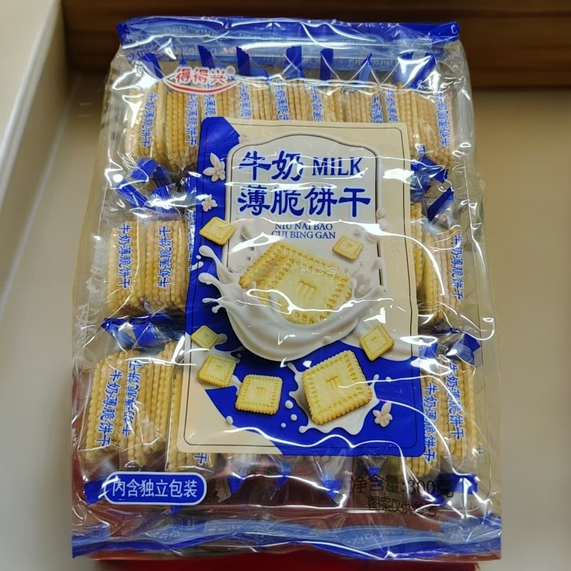 得得兴薄脆饼干(牛奶味)300g*4袋