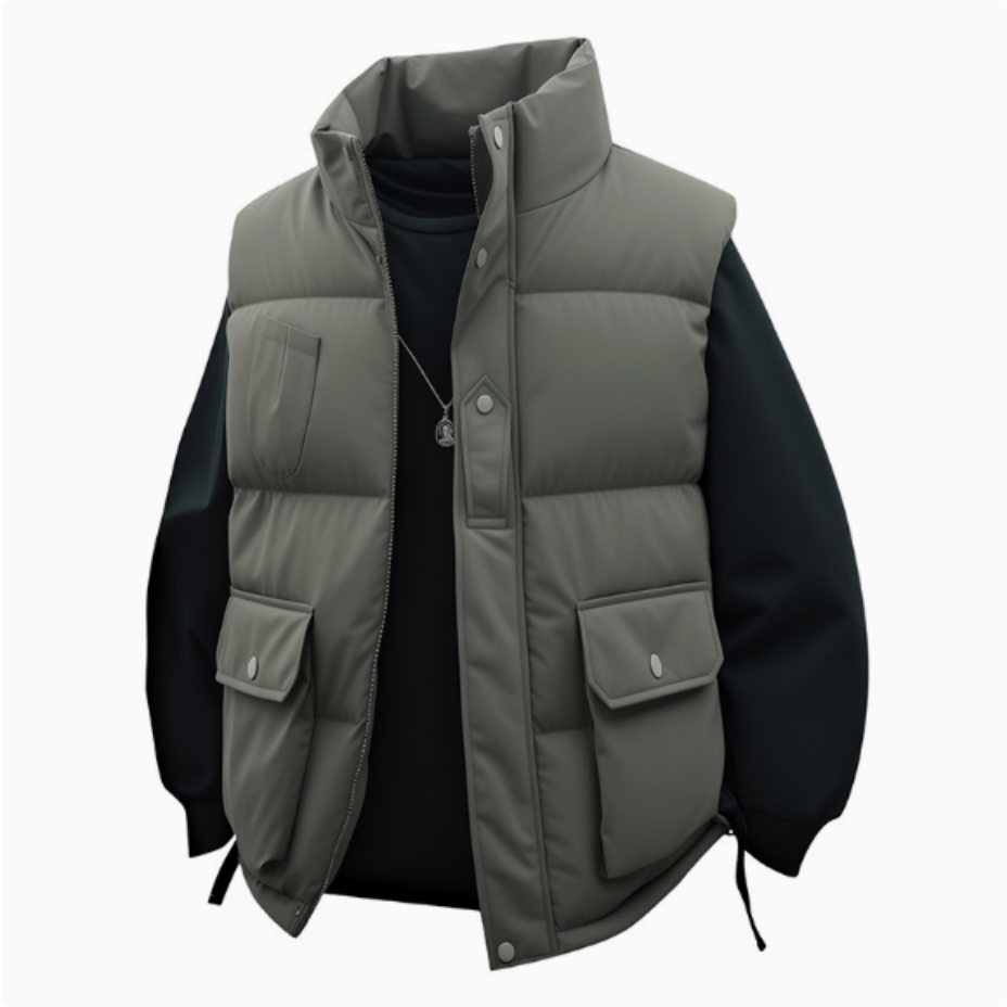 立领马甲男秋冬季防寒保暖棉马甲坎肩背心工装外套青年百搭上衣潮