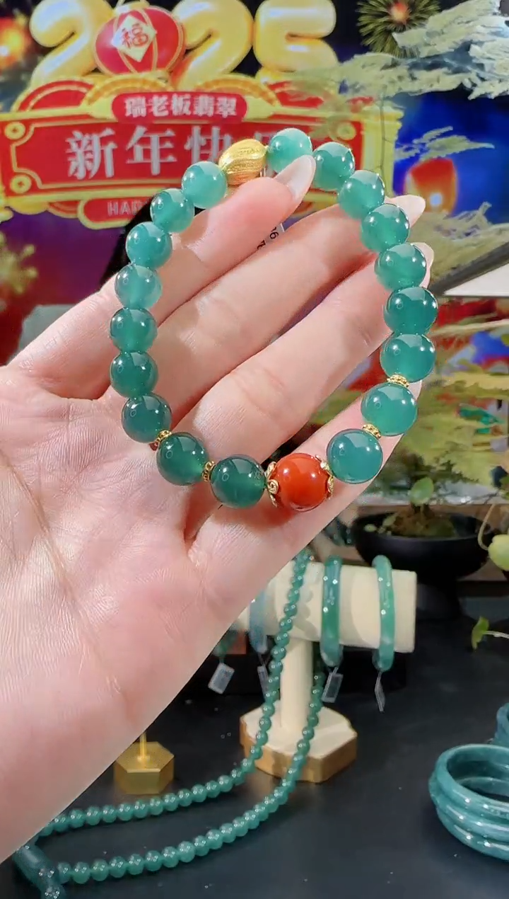 【闪购商品】翡翠手串银S925镶嵌手串多样性发一