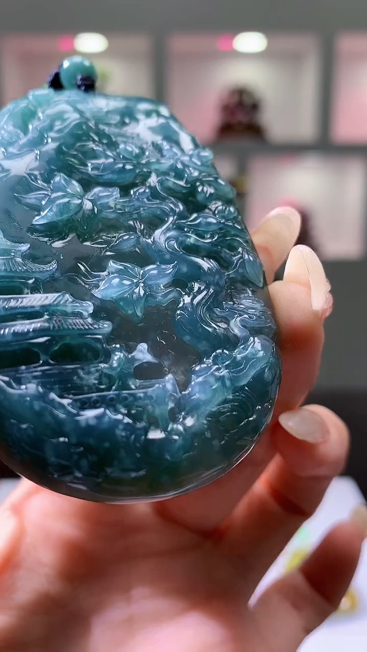 【闪购商品】定制翡翠未镶嵌8023jj-毛货挂件14