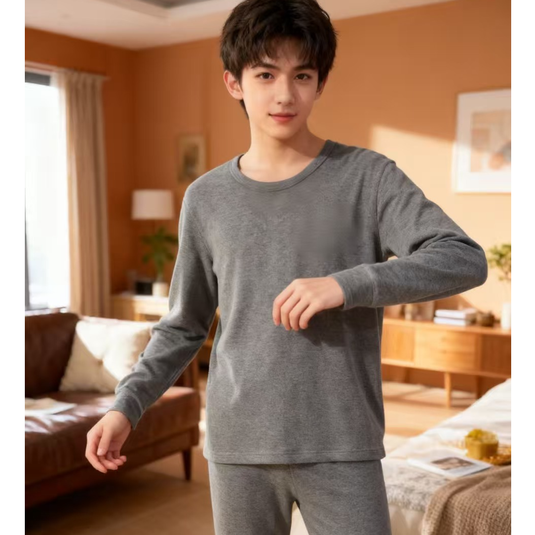 8932081高端专享秋冬季儿童家居服套装深灰（靠谱）