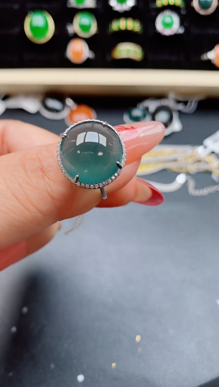 【闪购商品】翡翠戒指银S925镶嵌2332132