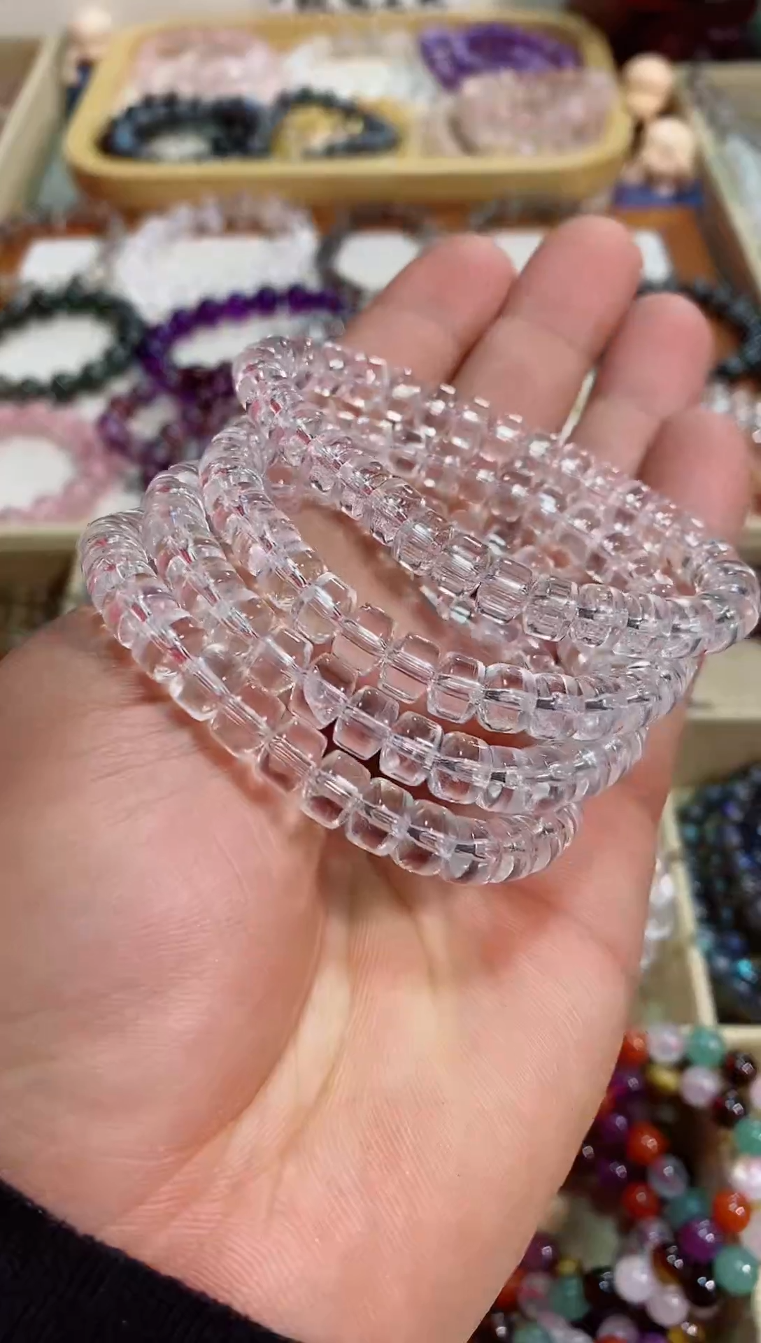 【闪购商品】水晶手链未镶嵌算盘白水晶(多样性发其一）