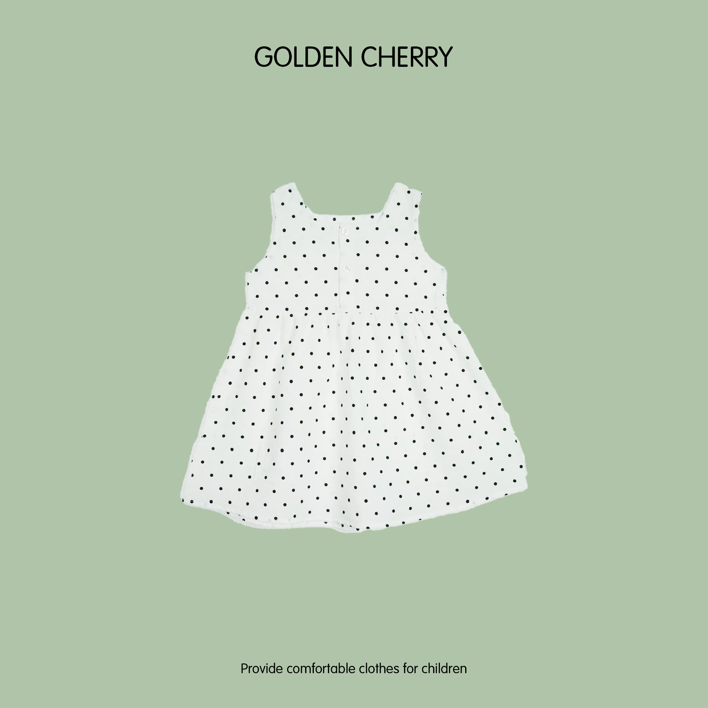 b【金樱桃Golden cherry】小童波点满印两粒扣洋气百搭连衣裙QDD628