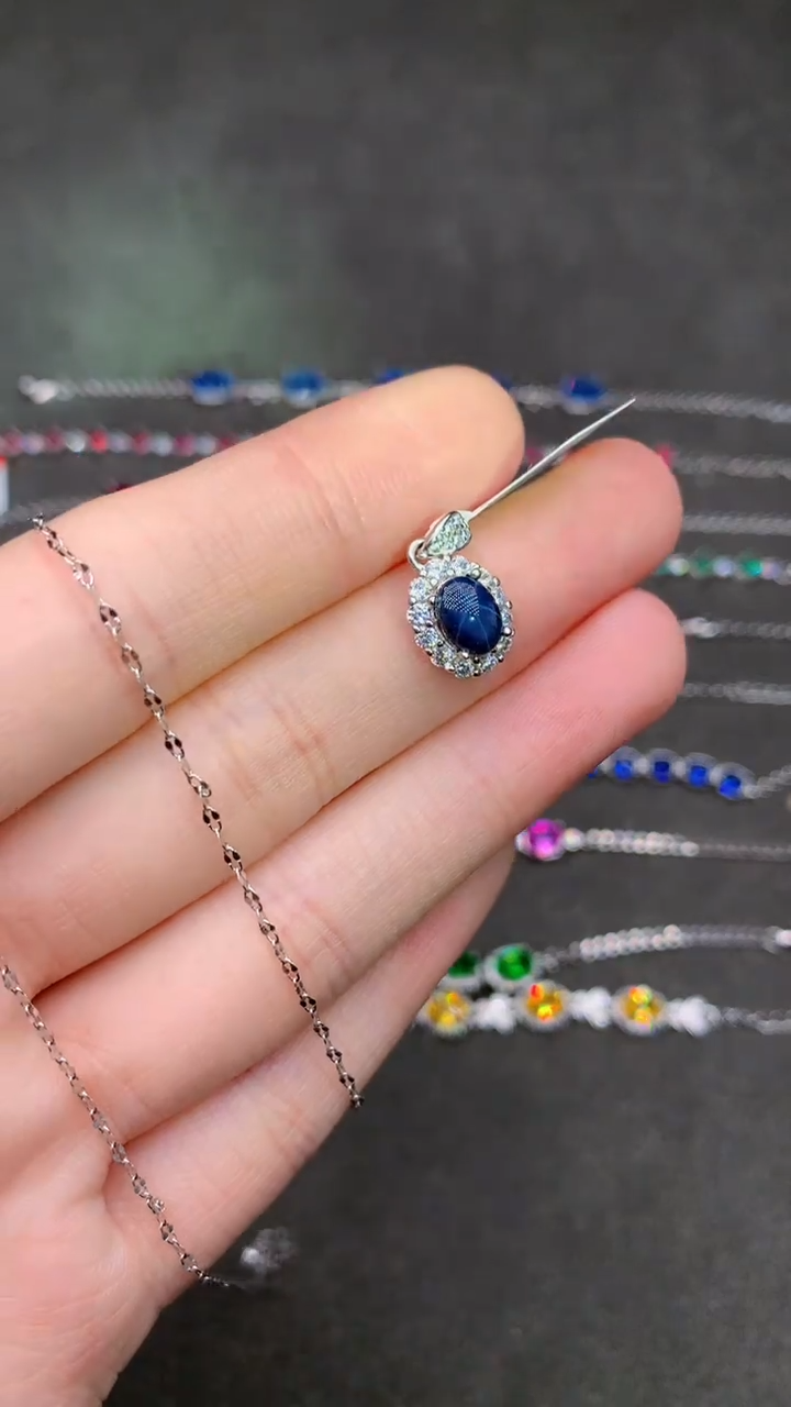 【闪购商品】星光蓝宝石颈饰银S925镶嵌.....