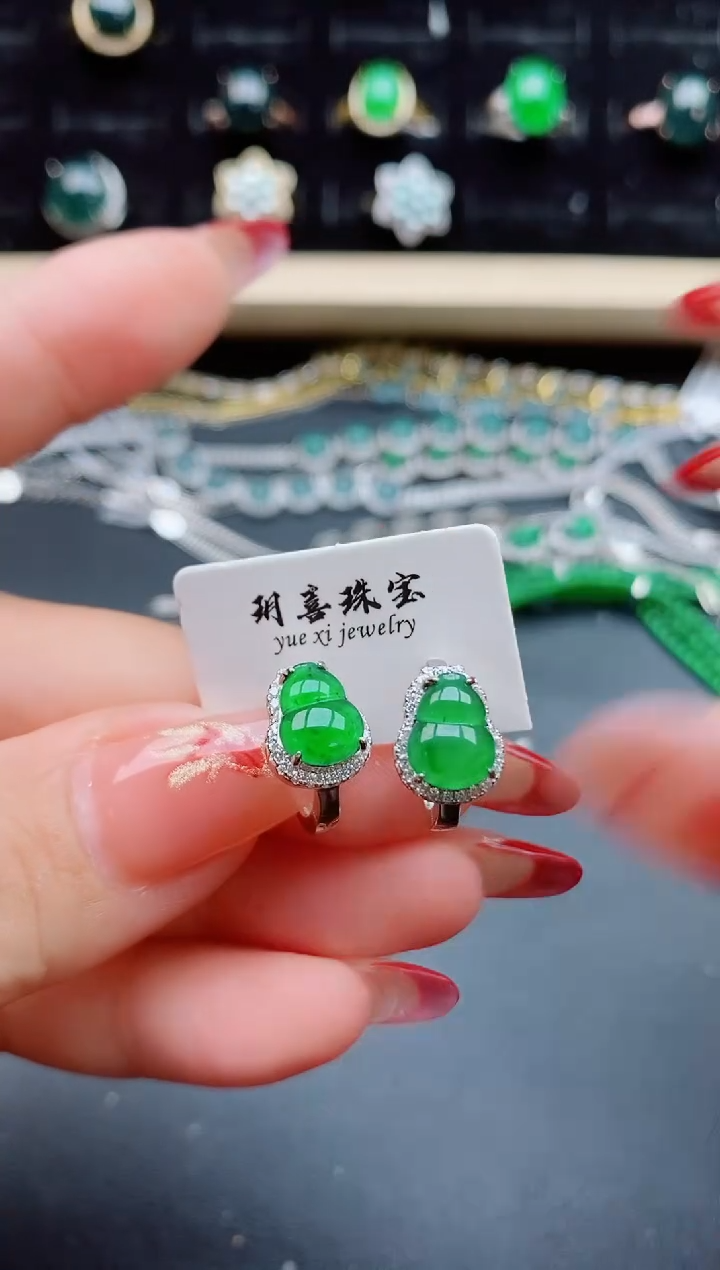 【闪购商品】翡翠耳饰银S925镶嵌321321