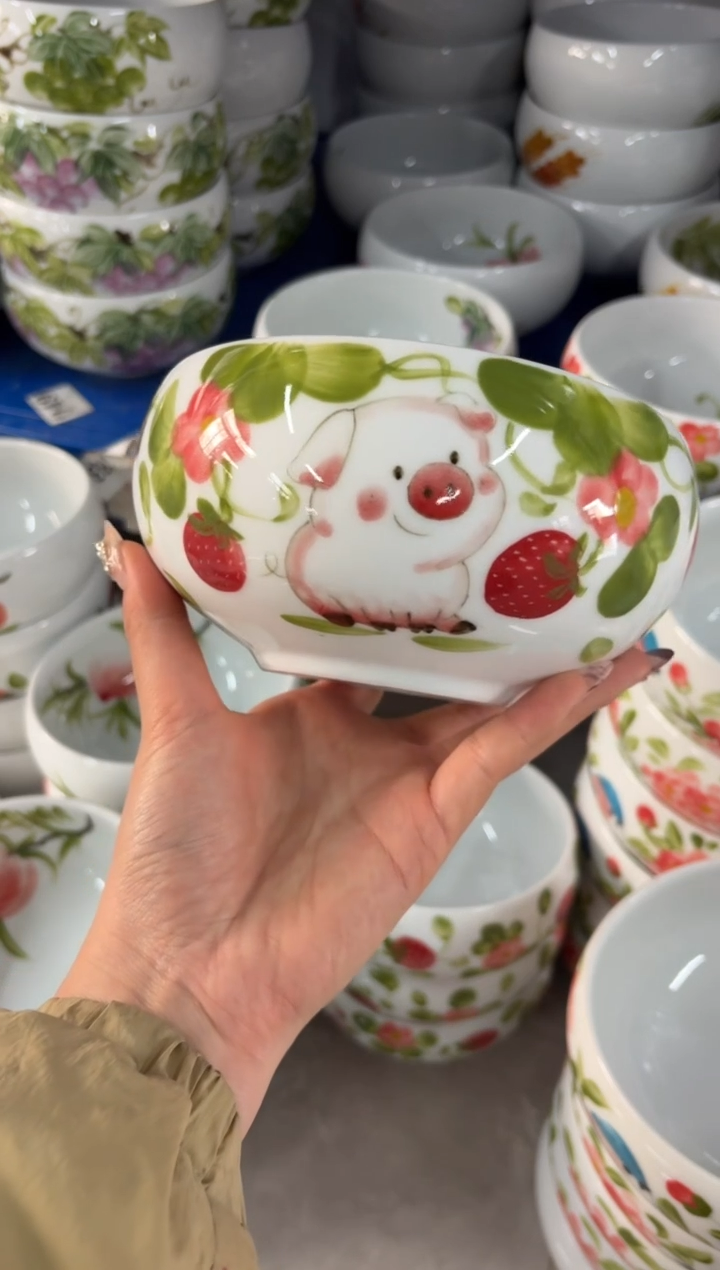 瓷片景德镇高温陶瓷食品级手绘釉中彩-大窝窝碗