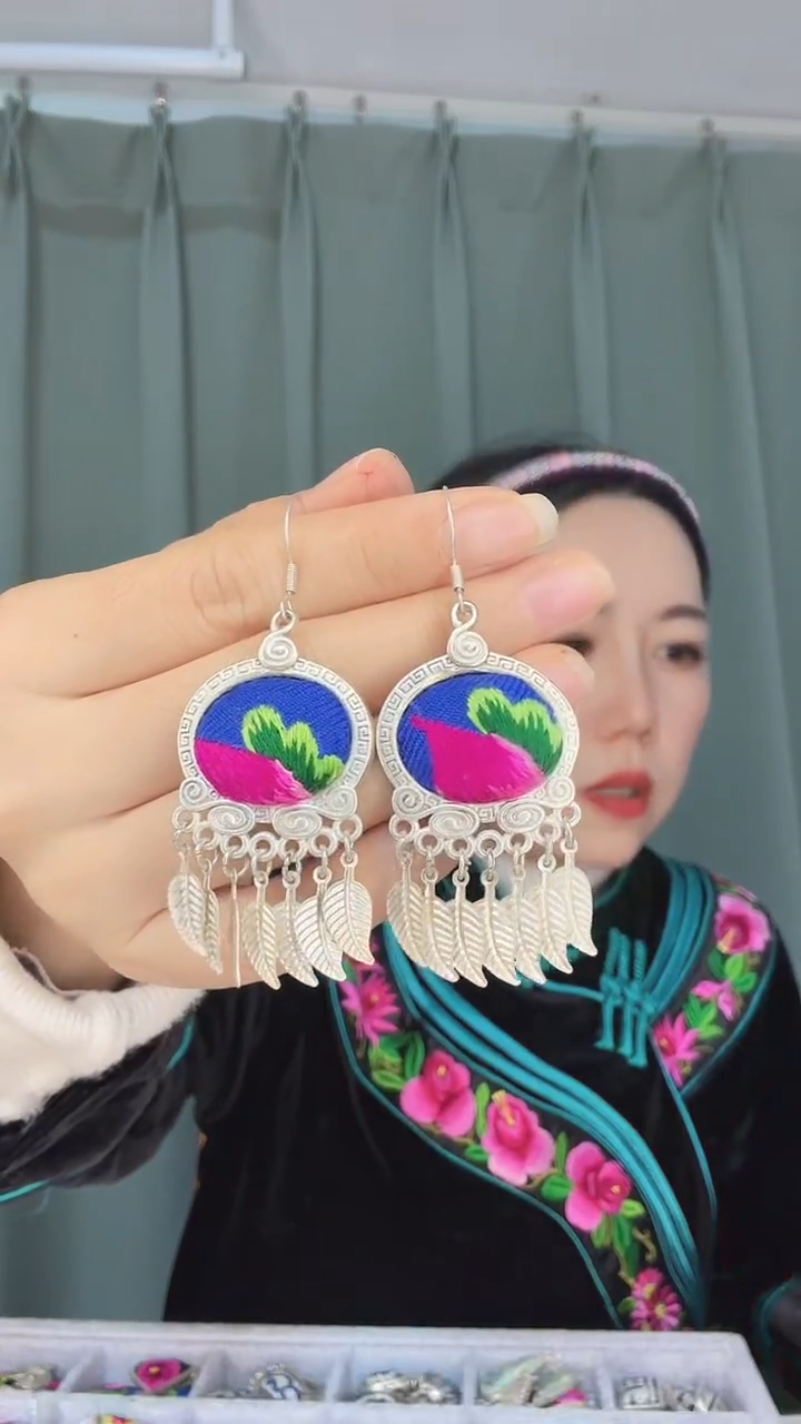 纯铜锆石合金耳环