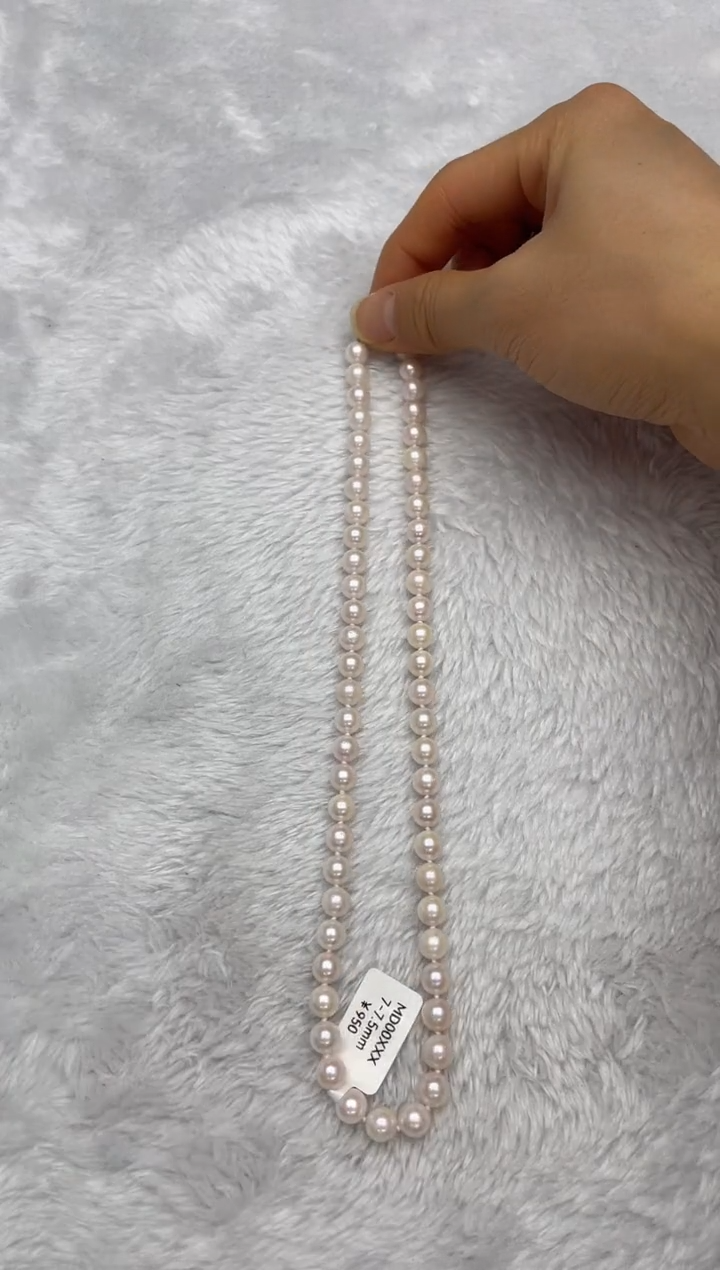 项链银S925镶嵌海水珍珠AK7-7.5mm