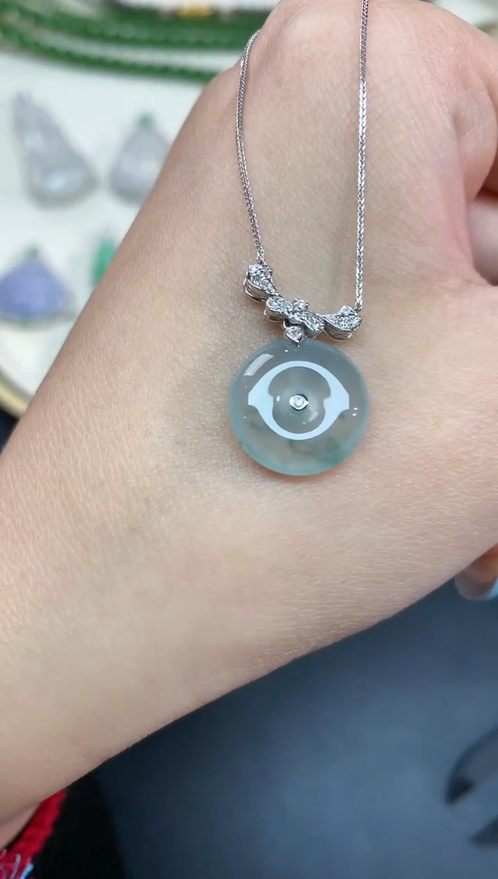 【闪购商品】翡翠套链18K金镶嵌套链A231|2980