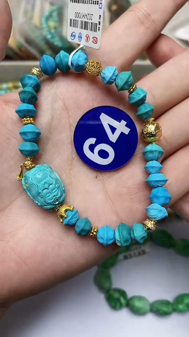 【闪购商品】绿松石手链银S925镶嵌64