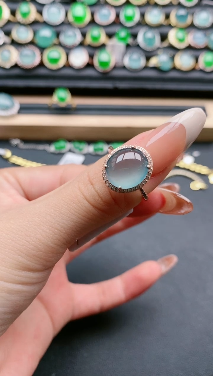 【闪购商品】翡翠戒指银S925镶嵌111111
