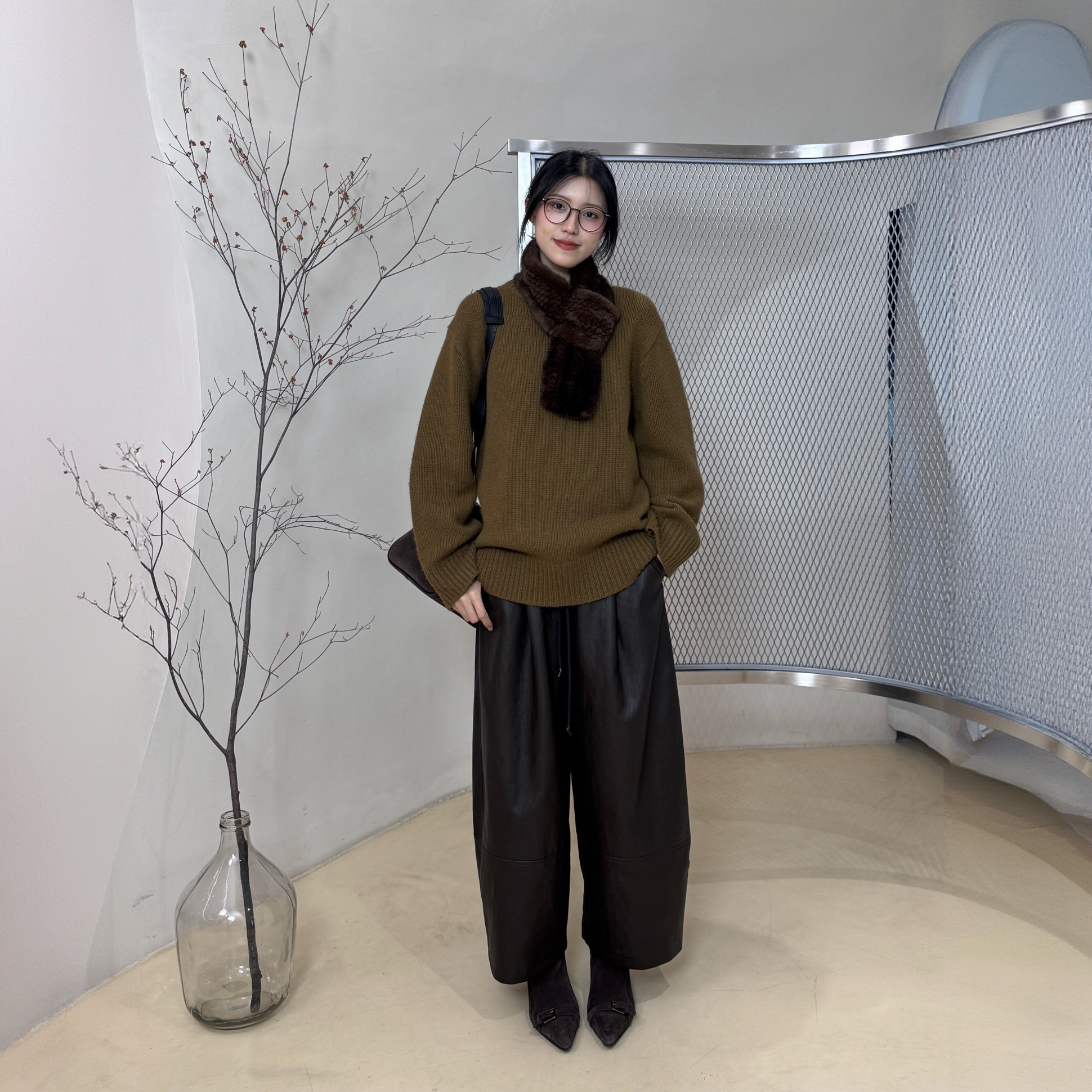 VIINS 高级酷飒时髦九分皮裤哈伦休闲裤92016