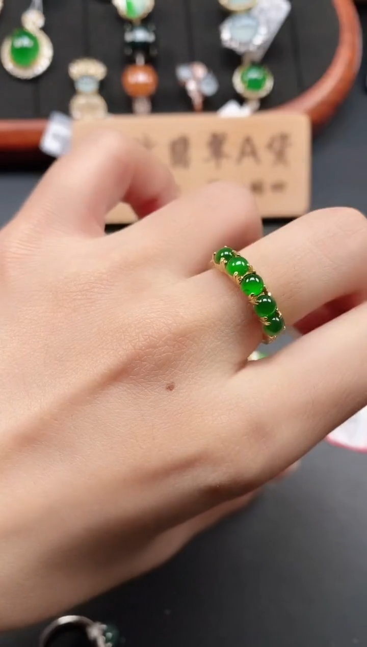 银S925镶嵌戒指翡翠111