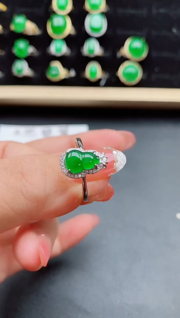 【闪购商品】翡翠戒指银S925镶嵌50808