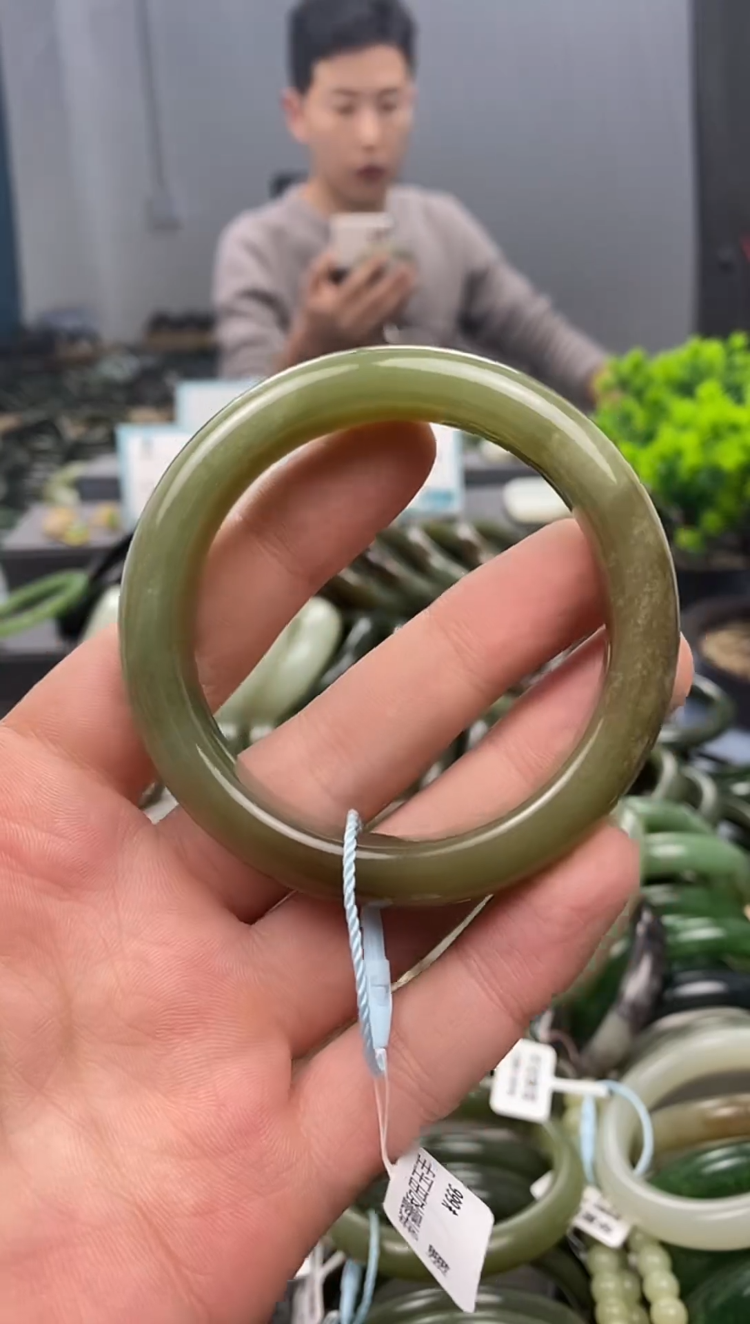 未镶嵌手镯和田玉54.5