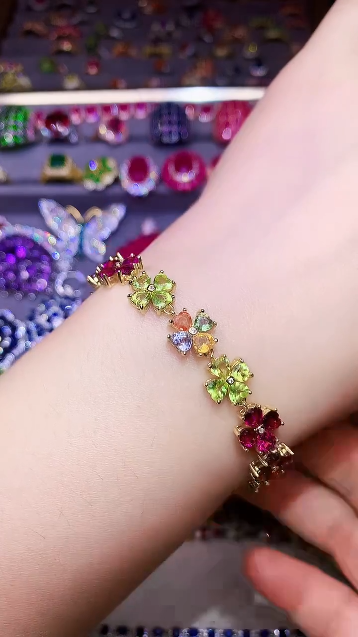 银S925镶嵌手链橄榄石小**⭐....