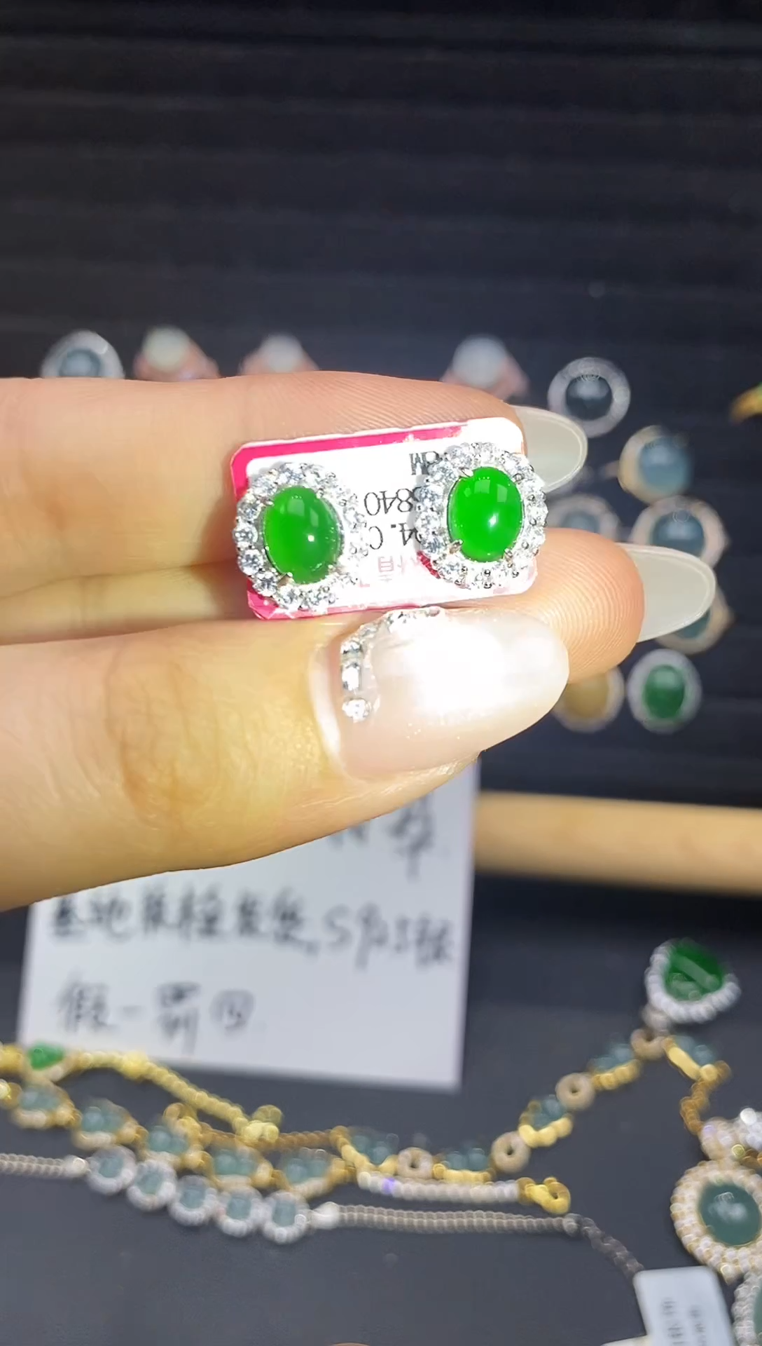 银S925镶嵌戒指翡翠111