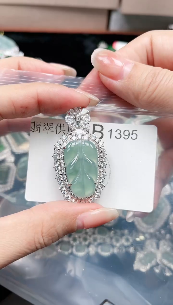 【闪购商品】翡翠颈饰未镶嵌赠皮绳1395