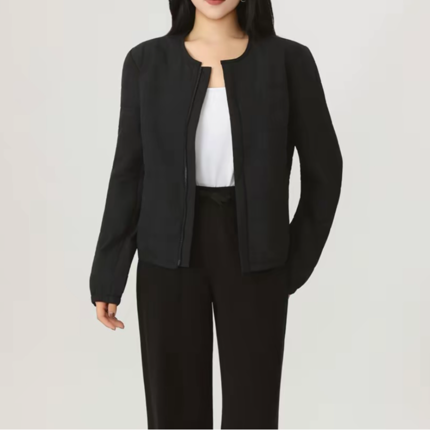 AMASS/阿玛施新款简约休闲百搭圆领单排扣棉服外套540048-1144011