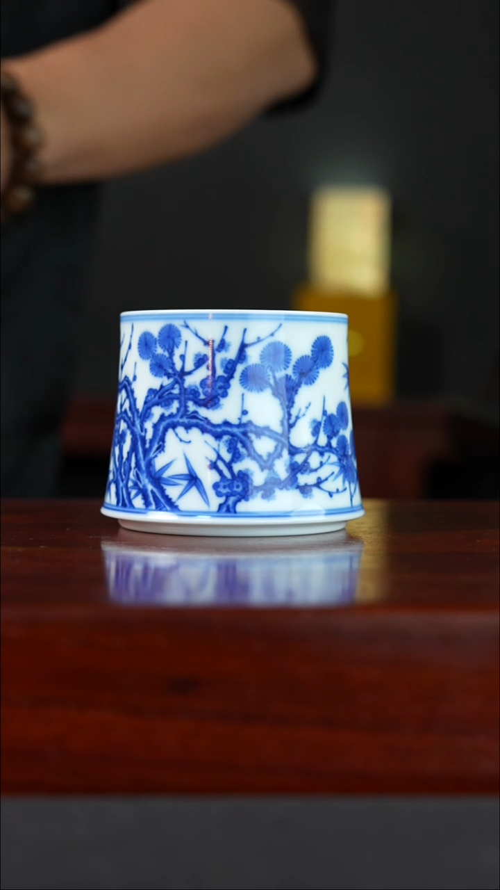 祖传窑真柴窑传承400年松竹梅大直口杯