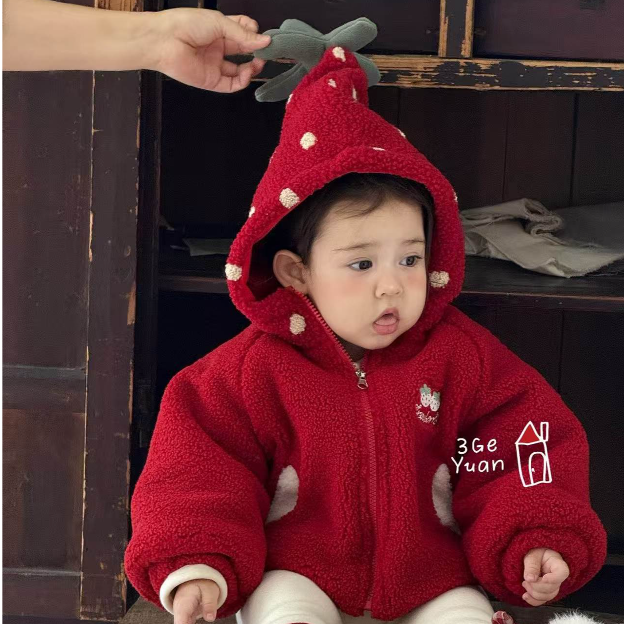 SGY---9105---草莓羊羔毛外套---红色---NO退---NO换