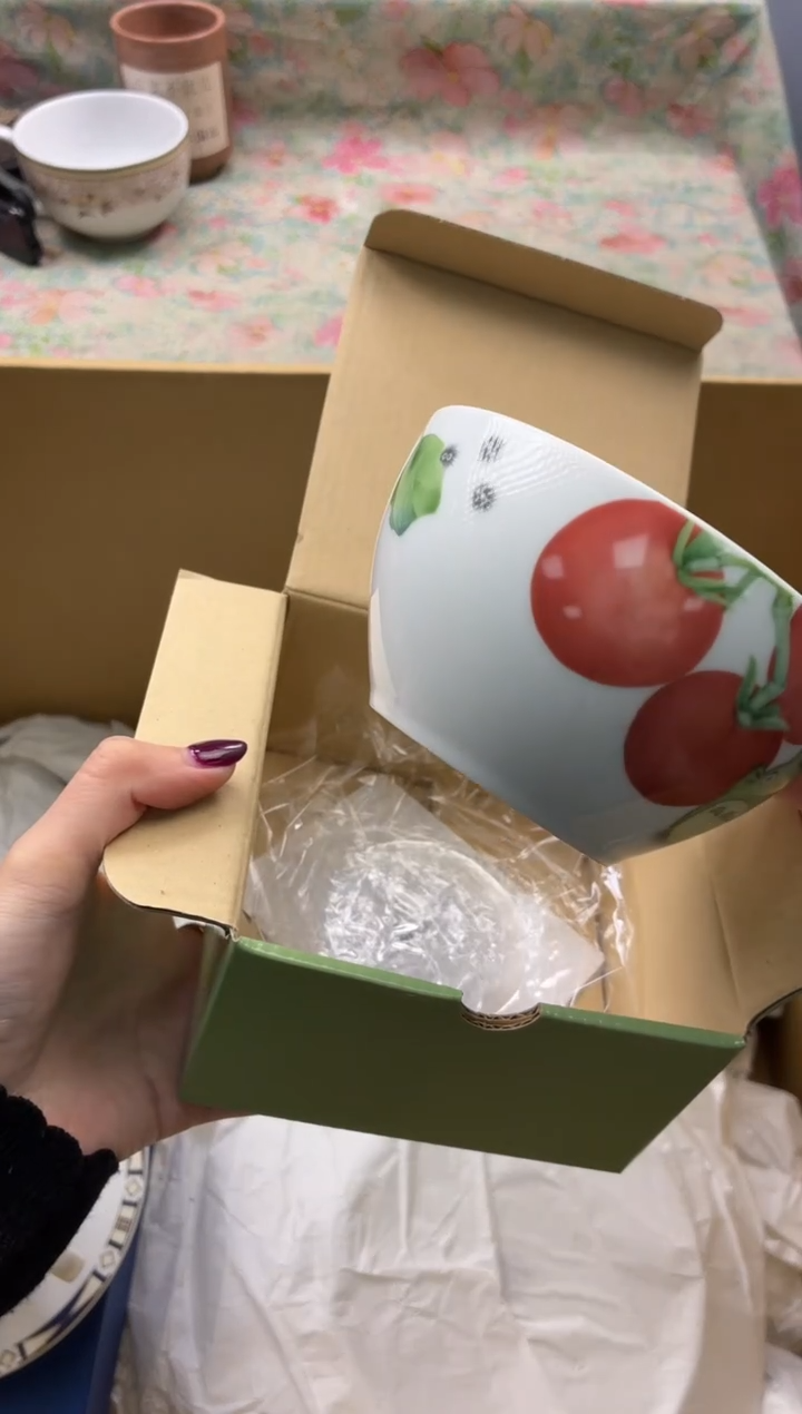 瓷片   番茄猫碗