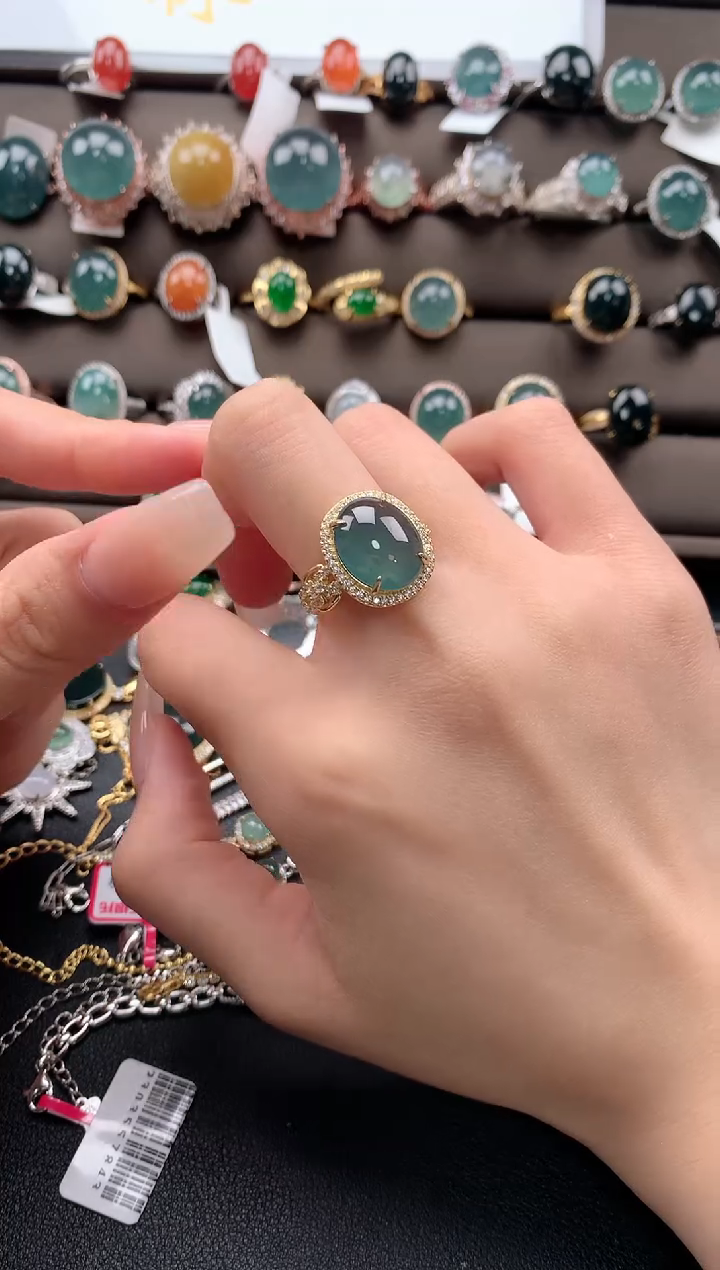 【闪购商品】翡翠戒指银S925镶嵌32432423