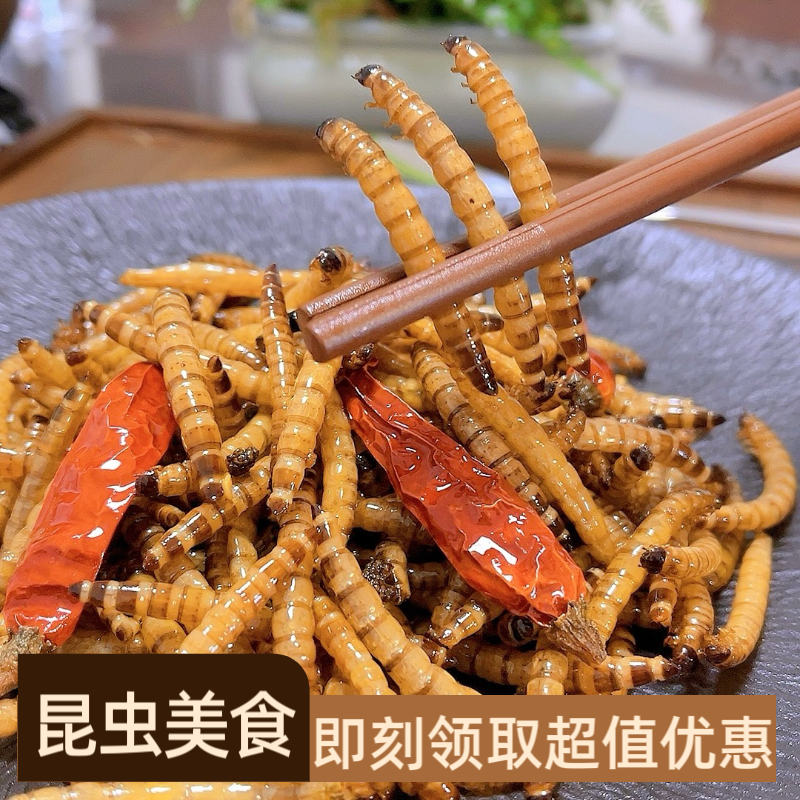 香酥大麦虫即食炸虫子美食高蛋白低脂肪营养丰富滋补佳品炸蝎子