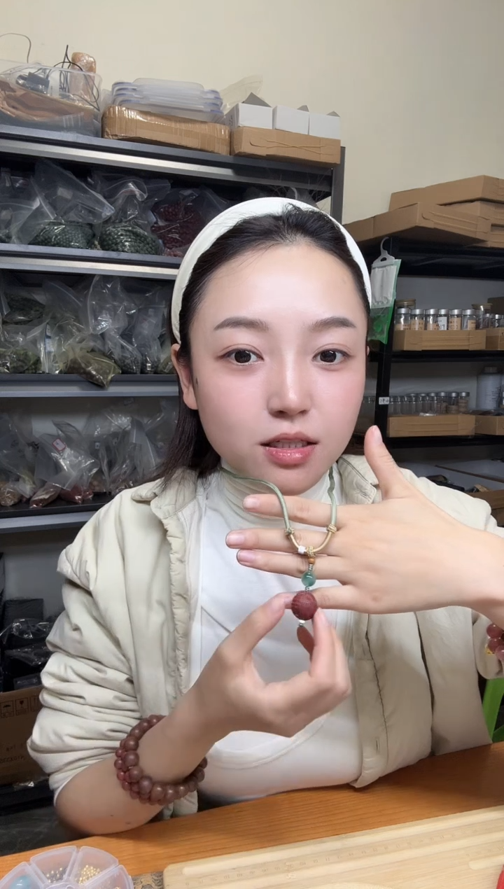 泥塑将军媚字珠1.7单珠挂坠