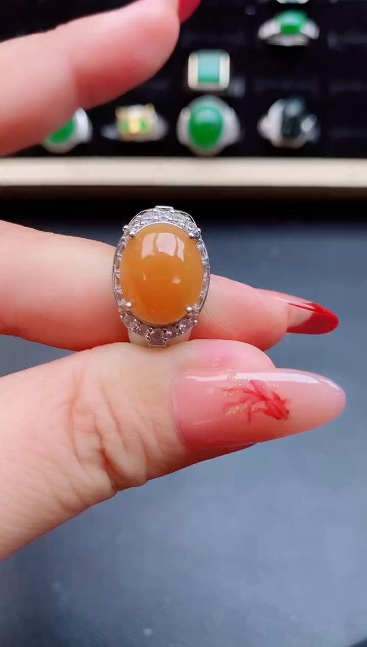 【闪购商品】翡翠戒指银S925镶嵌058505