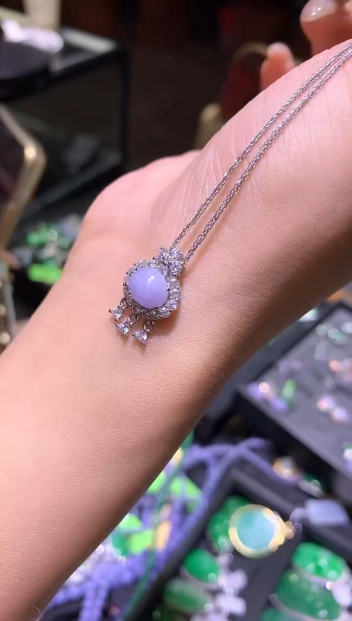 【闪购商品】翡翠吊坠(不含链)银S925镶嵌吊坠