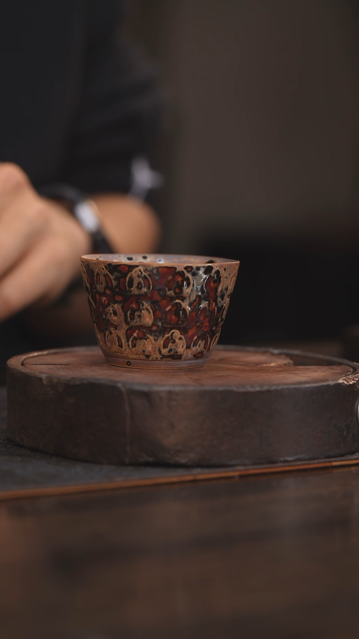 【闪购商品】杯111柴房陶瓷 斑鹿万佛杯