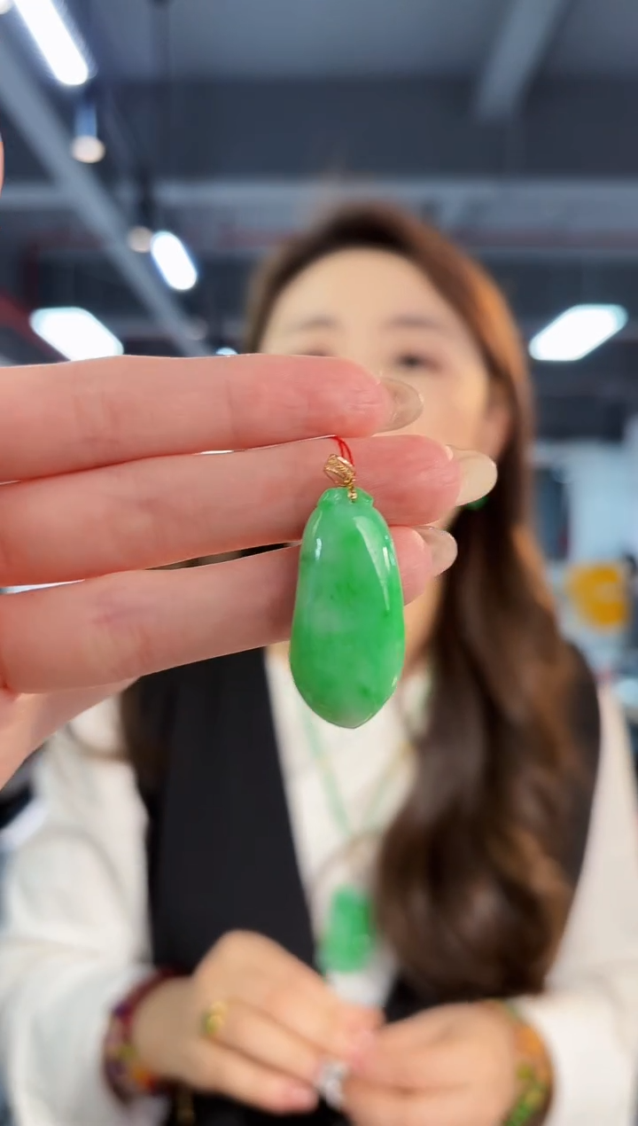 【闪购商品】翡翠颈饰18K金镶嵌缅料A货/支持复检/一件