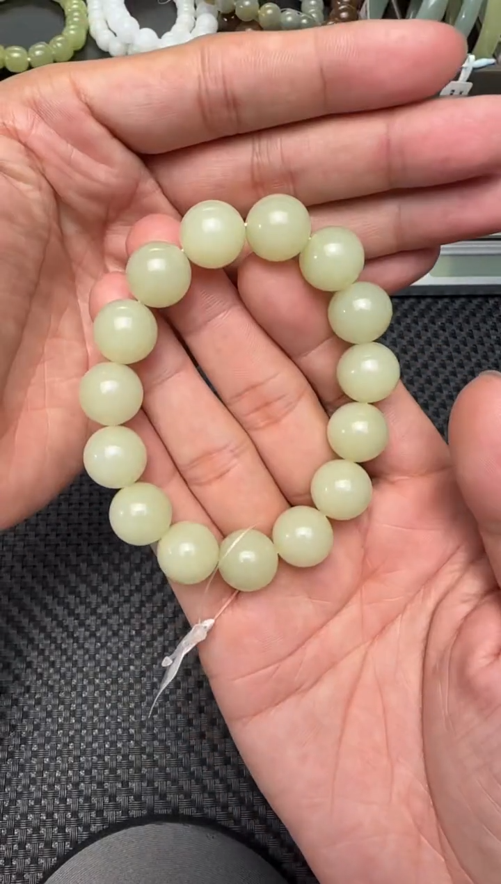 未镶嵌手串和田玉若羌料手串卡14