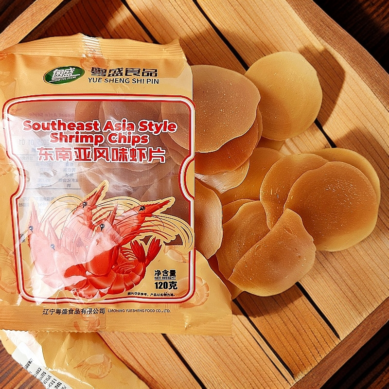 粤盛东南亚风味虾片香脆酥爽油炸零食休闲食品吃货自己炸120克袋